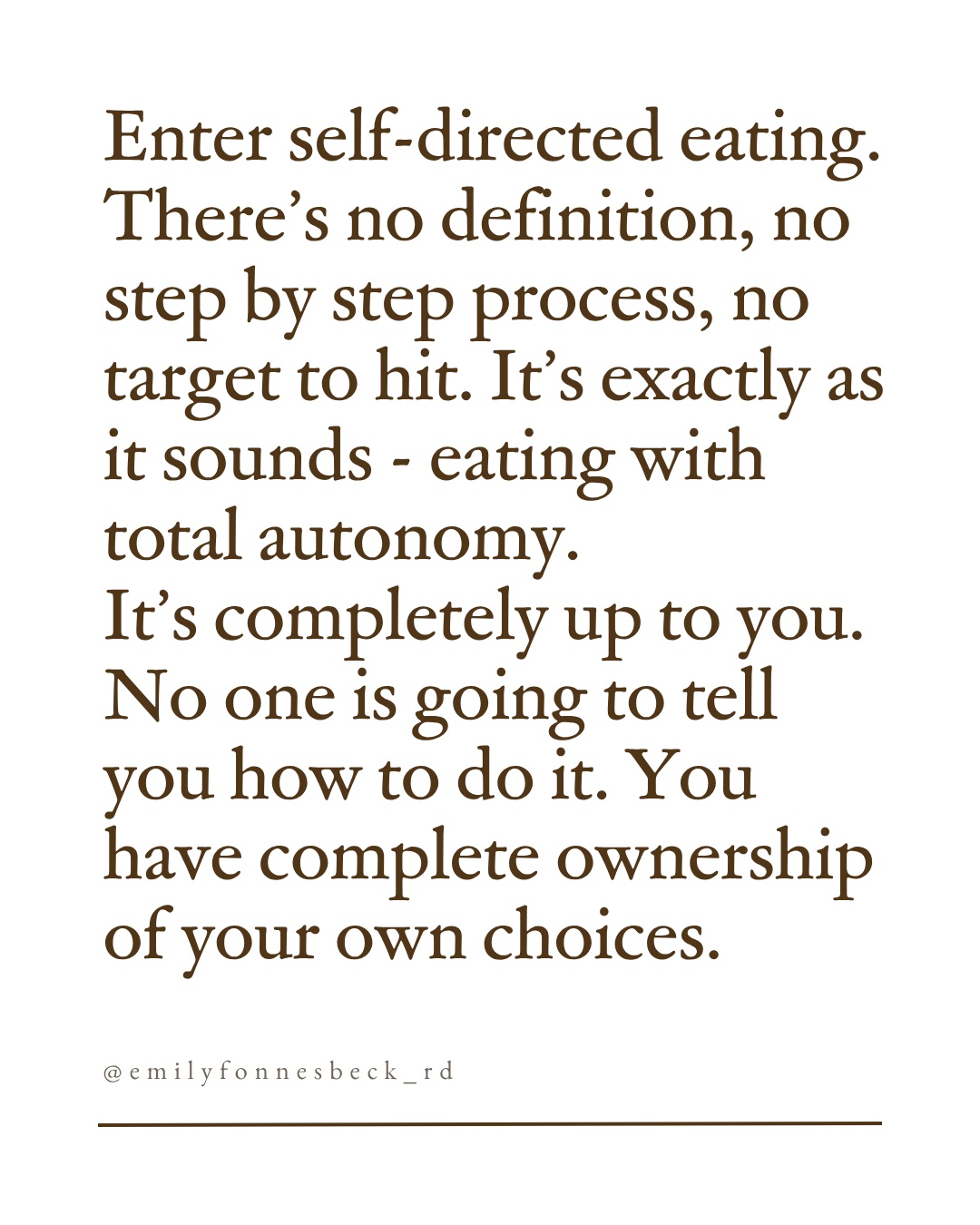 Self-directed eating