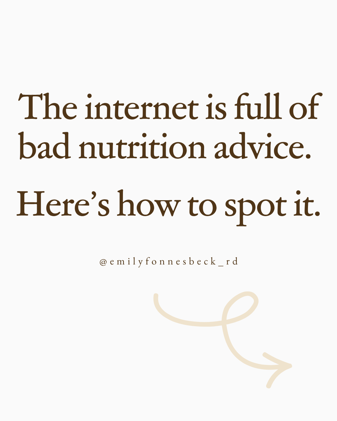 Bad nutrition advice
